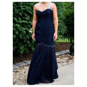 CLOSET CLEAR OUT Navy gemstone Prom Dress